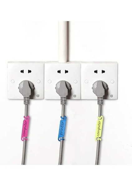 10 Parça Set 50 Adet Kablo Etiketleri Kablo Yönetim Etiketleri Çok Renkli Kablo Etiketleri Kordon Tanımlama Etiketleri USB Bilgisayar Telefonu Şarj (Yurt Dışından)