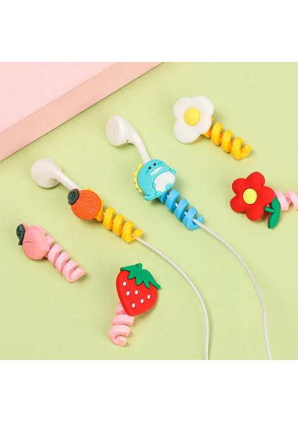 01 Sevimli USB Şarj Kablosu Bite Koruma Karikatür Hayvan Şarj Kablosu Tel Organizatör Kulaklık Hattı Kapak Koruma Kılıfı Akıllı Telefon (Yurt Dışından)