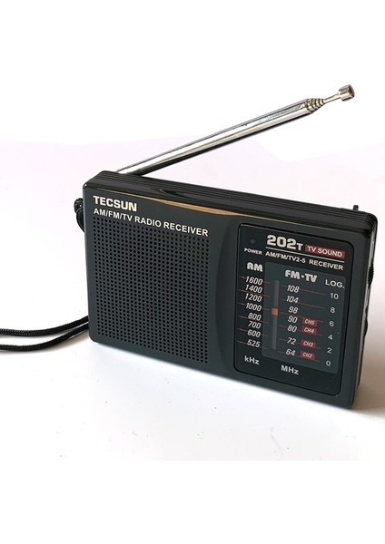 Siyah Orijinal Tecsun R-202T Am/fm/tv Cep Radyo Alıcısı Dahili Hoparlör Internet Taşınabilir Radyo Fm/fm/tv Cep Retro Radyo (Yurt Dışından)