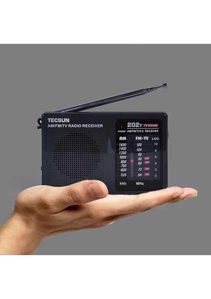 Siyah Orijinal Tecsun R-202T Am/fm/tv Cep Radyo Alıcısı Dahili Hoparlör Internet Taşınabilir Radyo Fm/fm/tv Cep Retro Radyo (Yurt Dışından)