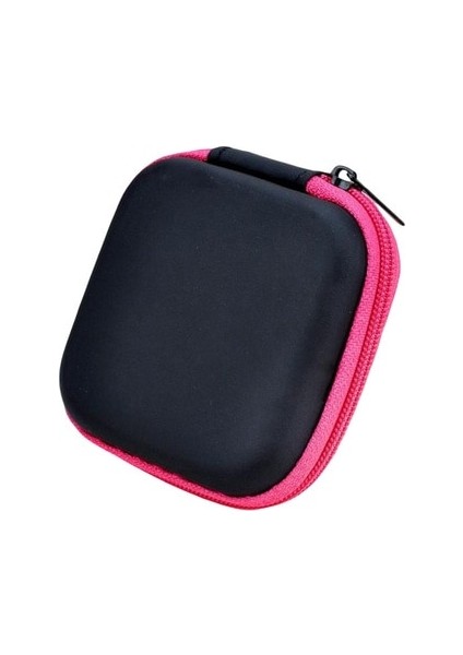 Gül Kırmızı Kulaklık Kabı Evrensel Hafif Saklama Çantası Kare Düz Renk Sert Taşıma Paket Kablosu Hediye Şarj Cihazı USB (Yurt Dışından)