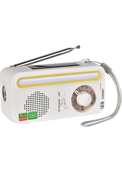 Beyaz 5 In 1 El Krank Hava Radyo Sos Alarmı Fm Am Sw Güneş Acil Durum Radyo LED Torch Okuma Lambası Cep Telefonu Için Acil Durum Radyosu (Yurt Dışından)