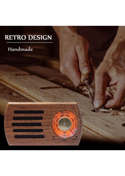Ahşap Retro Masif Ahşap Ön Plactic Arka Taşınabilir Fm Am Radyo (Yurt Dışından)