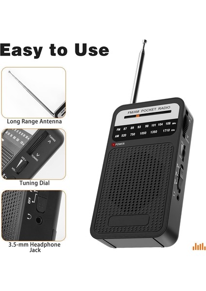Siyah Perakende Am Fm Cep Radyosu, Hoparlörlü Transistörlü Radyo, Kulaklık Jakı, Iç Mekan Için Taşınabilir Radyo, Dış Mekan Kullanımı (Yurt Dışından) modelleri