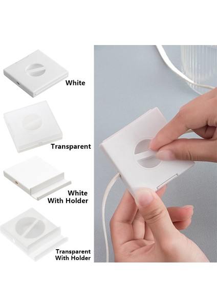 Transparentwithholer Taşınabilir Veri Kablosu Saklama Kutusu Çok Fonksiyonlu Kablo Kabı Kare Tel Sarıcı Kutusu USB Şarj Tutucu Tel Yönetim Kutusu (Yurt Dışından)