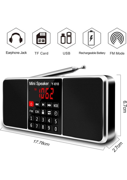 Mavi Lefon Dijital Fm Radyo Alıcısı Hoparlör Stereo Mp3 Çalar Desteği Tf Kart USB Sürücü LED Ekran Süresi Kapatma Taşınabilir Radyolar (Yurt Dışından) indirimleri