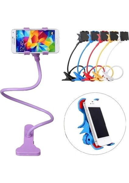 Gök Mavisi Evrensel Cep Telefonu Tutucu Esnek Tembel Tutucu Ayarlanabilir Cep Telefonu Klip Ev Yatak Masaüstü Montaj Braketi Akıllı Telefon Standı (Yurt Dışından) modelleri