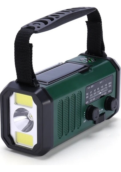 Wb ile Güneş Enerjili Am Fm Radyo Sos Alarmı Tip-C Şarj Edici Acil Durum Radyosu, LED El Feneri ile Kamp Için Çok Fonksiyonlu Okuma Lambası (Yurt Dışından)