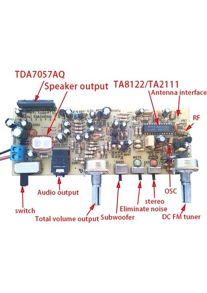 Ekran Modülü Stereo Fm Radyo Kartı Dijital Frekans Modülasyonu Radyo Kartı Seri Port Dıy Fm Radyo TA8122 TA2111 Aksesuarları G5-012 (Yurt Dışından)
