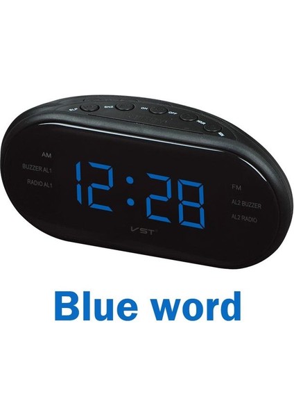 Blue Word Fm LED Saatli Radyo Çift Alarmlı Uyku Erteleme Fonksiyonu Çıkışlı Yatak Odası Için Büyük Haneli Ekran Zamanlı Kapatma (Yurt Dışından)