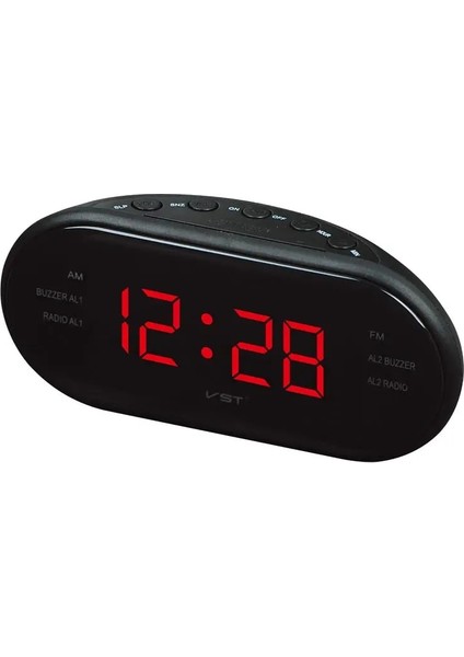 Blue Word Fm LED Saatli Radyo Çift Alarmlı Uyku Erteleme Fonksiyonu Çıkışlı Yatak Odası Için Büyük Haneli Ekran Zamanlı Kapatma (Yurt Dışından)