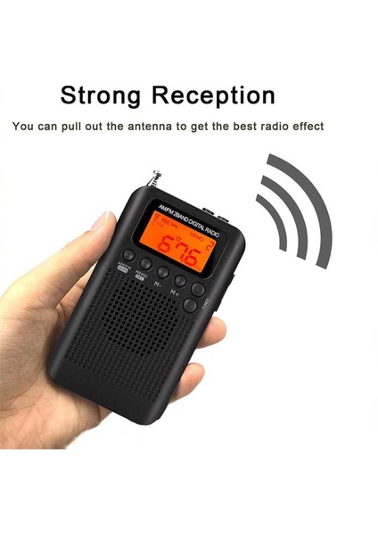 Gri HRD-104 Cep Am Fm Radyo LCD Dijital Radyo Frekansı Ekranı Şarj Edilebilir Mini Stereo Radyo Sürücüsü ile Hoparlör Taşınabilir (Yurt Dışından) fiyatları