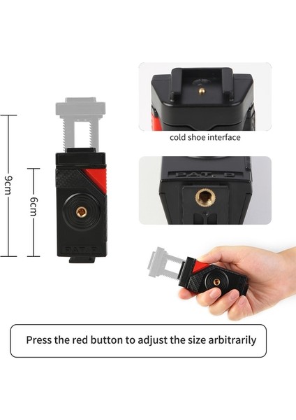 Telefon Tutucu D Alüminyum Tripod iphone Tutucu Gopro Cep Telefonu Canlı Fotoğrafçılık Selfie Sopa Tripod Halka Işık Kamera Softbox (Yurt Dışından)