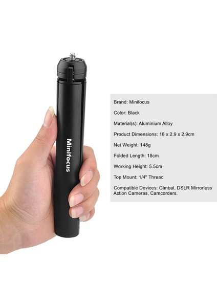 Mini Tripod Metal Mini Tripod + Top Kafa Dağı Masaüstü Masa Kameralı Telefon Için Standı El Gimbal Vlog Kolu Vlog Kavrama Tripod (Yurt Dışından) fırsatları