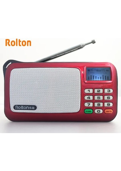 Kırmızı Rolton W505 Mp3 Çalar Mini Taşınabilir Ses Hoparlörleri Fm Radyo LCD Ekran Desteği Tf Kartı Müzik Çalma Yüksek LED El Feneri (Yurt Dışından)