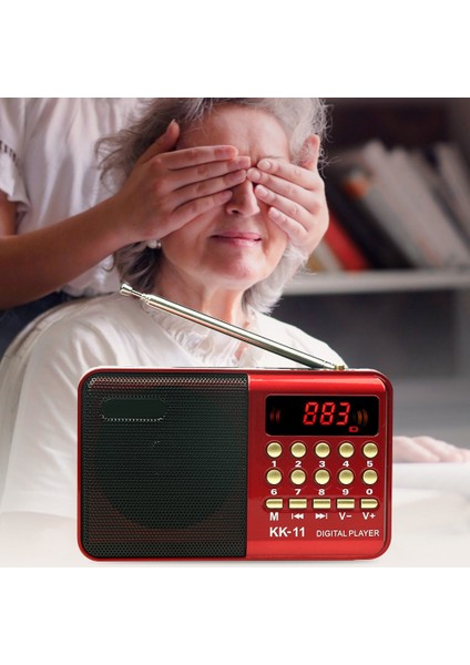 Kırmızı K11 Mini Taşınabilir Radyo Yaşlılar Için Hediye El Fm USB Tf Mp3 Çalar Hoparlör 8000 Şarkı Şarj Edilebilir Dijital Fm Radyo (Yurt Dışından) fiyatları