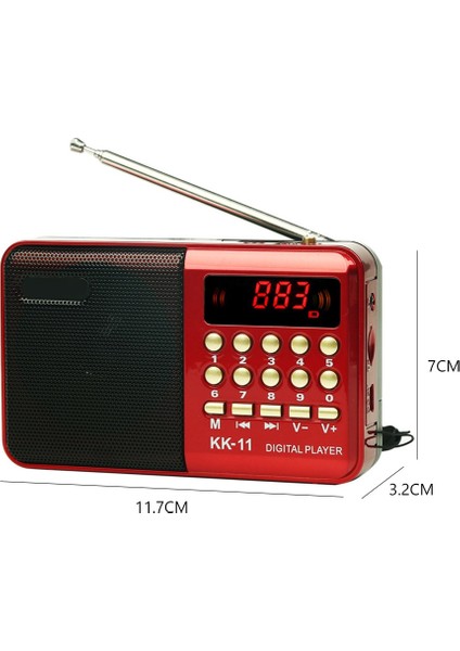 Kırmızı K11 Mini Taşınabilir Radyo Yaşlılar Için Hediye El Fm USB Tf Mp3 Çalar Hoparlör 8000 Şarkı Şarj Edilebilir Dijital Fm Radyo (Yurt Dışından) indirimleri