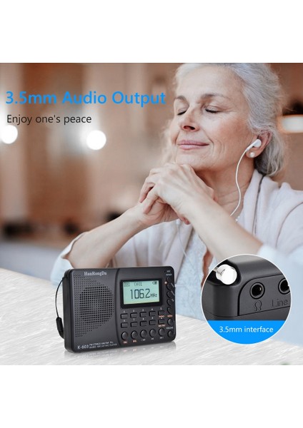 K63 Taşınabilir Radyo Fm Am Sw Tam Bant LCD Dijital Ekran Radyo Kablosuz Bluetooth Mp3 Çalar Desteği Tf Kart 3.5mm USB Kaydedici (Yurt Dışından) fırsatları