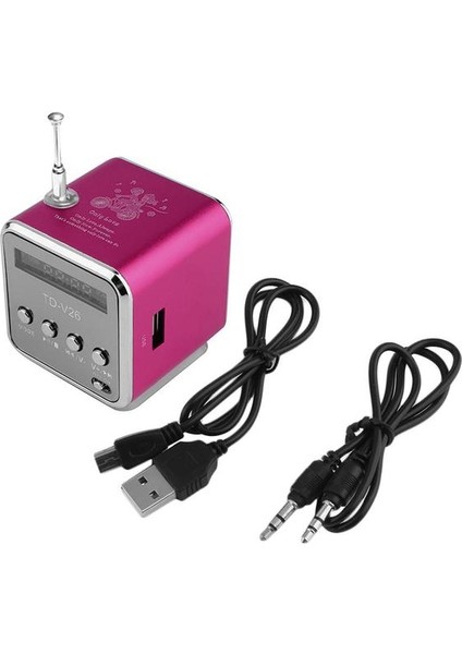 Gül Kırmızı Taşınabilir LED Kablosuz Mini Tf Kartusb Stereo Süper Bas Hoparlör Mp3/4 Müzik Çalar Fm Radyo Ib USB Aux Arayüzü (Yurt Dışından)