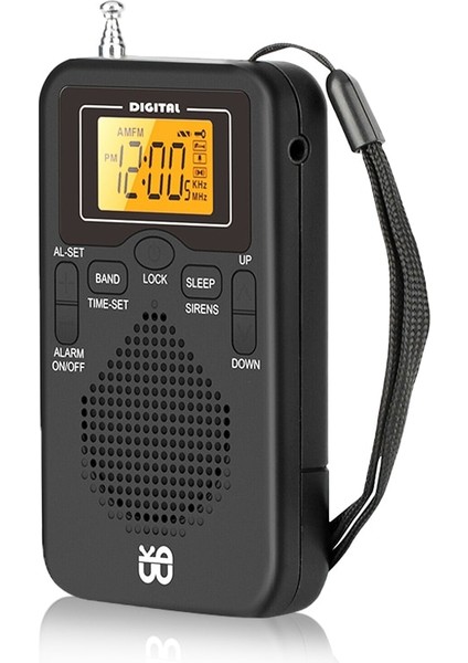 Ab Versiyonu Mini Radyo Taşınabilir Am/fm Çift Bant Stereo Hava Durumu Cep Radyo Alıcısı Ekran Ekran ile Digtail Çalar Saat Radyo (Yurt Dışından) modelleri