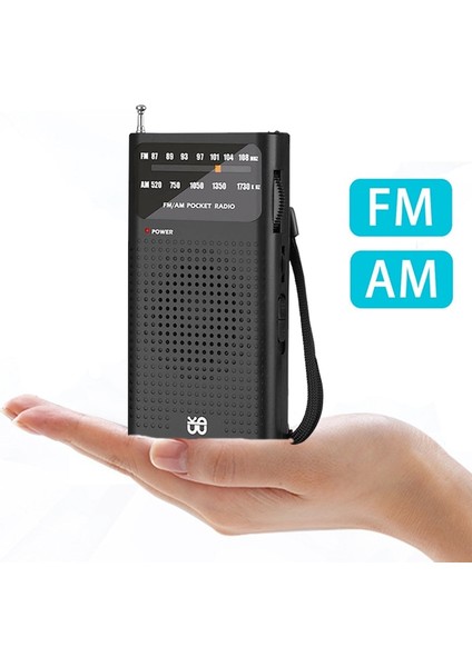 Siyah Mini Cep Fm/am Radyo Yaşlılar Için Taşınabilir Dijital Radyo Spor Açık Müzik Çalar 3.5mm Kulaklık Jakı ile (Yurt Dışından) fiyatları