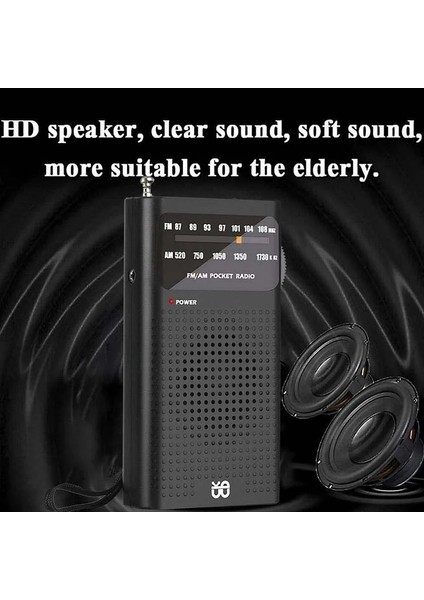 Siyah Mini Cep Fm/am Radyo Yaşlılar Için Taşınabilir Dijital Radyo Spor Açık Müzik Çalar 3.5mm Kulaklık Jakı ile (Yurt Dışından) indirimleri