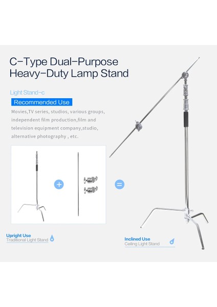 J220S Işık Standı Selens C-Stand Fotoğraf Standı Paslanmaz Çelik Tutma Kolu/kavrama Başlığı/uzatma Destek Çubuğu ve Fotografia Için Bayrak Paneli (Yurt Dışından) indirimleri