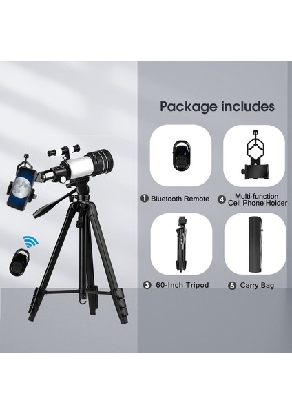 Teleskop Seti 152 cm Kamera Tripod Standı Dslr/slr Için Alüminyum Sıvı Kafalı, Profesyonel Fotoğrafçılık Tripod Telefon Tutucu Uzaktan (Yurt Dışından)