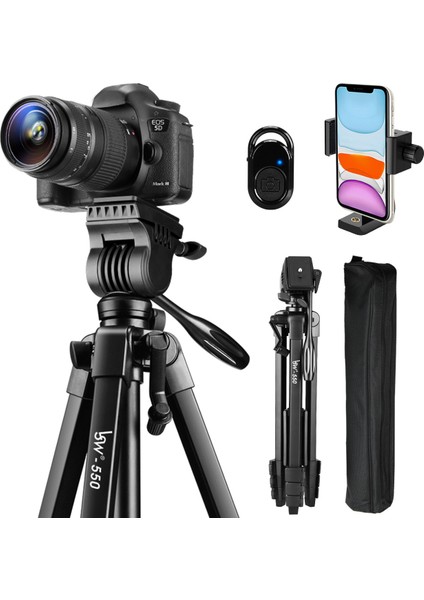 Teleskop Seti 152 cm Kamera Tripod Standı Dslr/slr Için Alüminyum Sıvı Kafalı, Profesyonel Fotoğrafçılık Tripod Telefon Tutucu Uzaktan (Yurt Dışından) fiyatları
