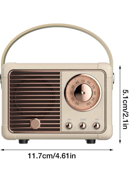 Beyaz Mini Kablosuz Retro Bt Hoparlör Vintage Fm Radyo Taşınabilir USB Arayüzü Klasik Dekorasyon Hoparlörler Seyahat Müzik Çalar (Yurt Dışından) fırsatları