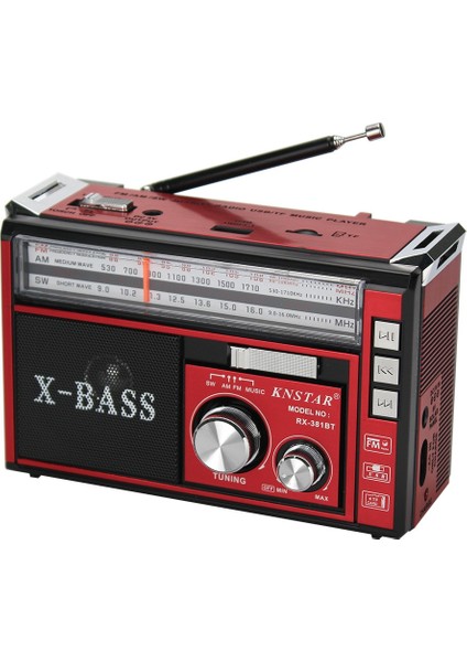 Bk RX-381BT Üç Bantlı Radyo Vintage Taşınabilir Takılabilir Kart Bluetooth Hoparlör Fm Yarı Iletken Radyolar Portatil Am Fm Radyo (Yurt Dışından)