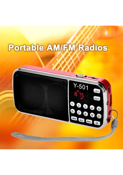 Kırmızı Y-501 Fm Radyo Dijital Destek Tf Kart USB Aux Taşınabilir LED El Feneri Ses Müzik Çalar Hoparlör Cep Telefonu Için (Yurt Dışından) fiyatları