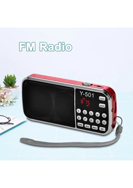 Kırmızı Y-501 Fm Radyo Dijital Destek Tf Kart USB Aux Taşınabilir LED El Feneri Ses Müzik Çalar Hoparlör Cep Telefonu Için (Yurt Dışından) modelleri