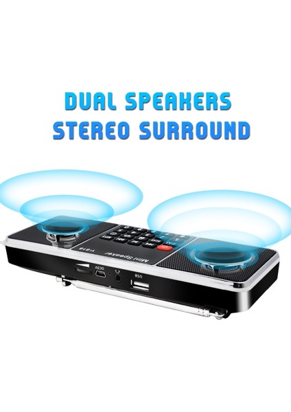 Siyah Lefon Dijital Fm Radyo Alıcısı Hoparlör Stereo Mp3 Çalar Desteği Tf Kart USB Sürücü LED Ekran Süresi Kapatma Taşınabilir Radyolar (Yurt Dışından) modelleri