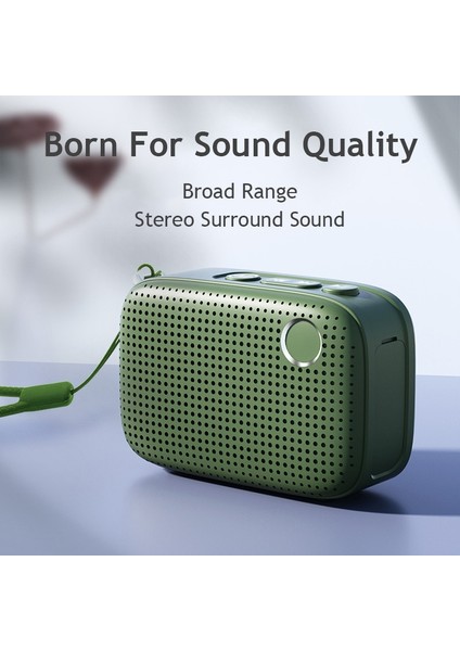 Yeşil Mini Radyo Taşınabilir Fm Radyo Alıcısı Stereo Surround Hoparlör ile Bluetooth Hoparlör Desteği Tws/aux/tf Kart Oynatma (Yurt Dışından)