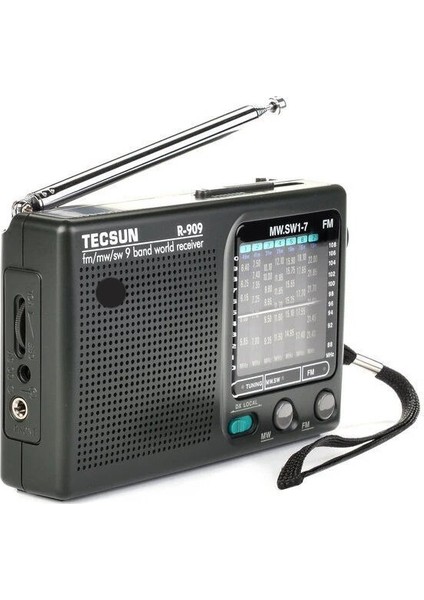 Siyah 2023 Yeni Tecsun R-909 Fm/am/sw Radyo 12 Bant Taşınabilir Alıcı Radyo Yüksek Hassasiyet Seçiciliği Düşük Gürültü Fm/am/sw Radyo (Yurt Dışından)