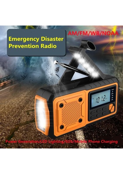 366-SIYAH Am/fm/wb Çok Fonksiyonlu LCD Ekranlı Güneş Radyosu, Cep Telefonu Şarjı, El Krank Jeneratörü Acil Durum, Okuma Işıklı (Yurt Dışından) fiyatları