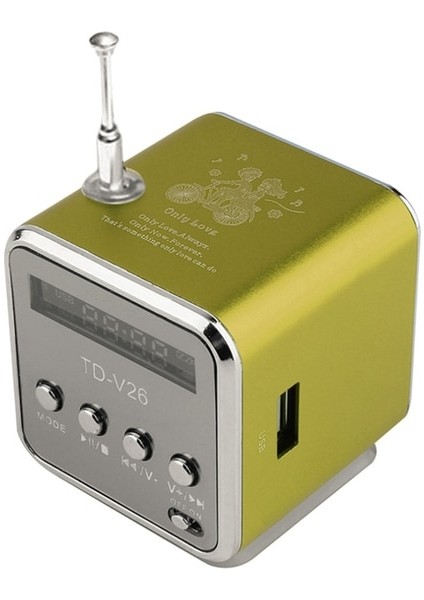 Yeşil TD-V26 Mini Radyo Fm Dijital Taşınabilir 1.0 Inç LCD Ekran Alıcı Desteği Tf Kartı ile Bluetooth 5.0 Rrdio Hoparlörler (Yurt Dışından)