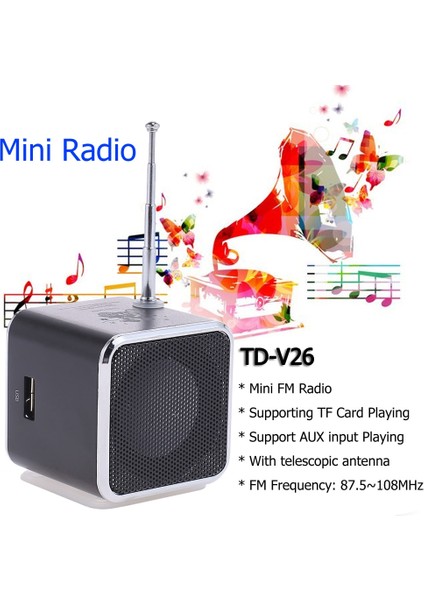 Yeşil TD-V26 Mini Radyo Fm Dijital Taşınabilir 1.0 Inç LCD Ekran Alıcı Desteği Tf Kartı ile Bluetooth 5.0 Rrdio Hoparlörler (Yurt Dışından) fiyatları