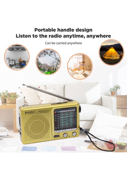 Siyah Am/fm/sw Taşınabilir Retro Radyo, Hoparlör Kulaklık Jakı ile Iç Mekan, Dış Mekan Acil Kullanım Radyosu (Yurt Dışından) fırsatları