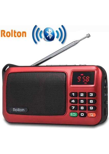 Bluetooth-Red Rolton W405 Taşınabilir Fm Radyo USB Kablolu Bilgisayar Hoparlörü Hifi Alıcı LED Ekran Desteği Tf El Feneri ile Oyna Para Doğrula (Yurt Dışından)