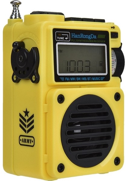 Hrd 701 Sarı HRD-701 Fm Mw Sw Wb Alıcı Bluetooth Uyumlu 5.0 Hoparlör Tf Müzik Çalar (Yurt Dışından)