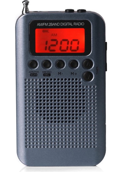 Gri HRD-104 Cep Am Fm Radyo ile 40MM Sürücü Hoparlör Müzikal 1.3 Inç LCD Dijital Ekran Keyifli Enstrüman Malzemeleri (Yurt Dışından) fiyatları