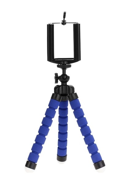 Mavi Tripod Mini Sünger Tripod Telefon Için 360 Derece Tembel Ahtapot Tutucu Klip Eylem Kamera Tripodu Gopro Huawei Xiaomi Akıllı Telefon Standı (Yurt Dışından)