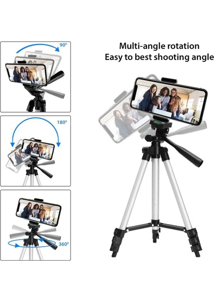 102 cm Tripod Hafif Telefon Tripod 125 cm Bluetooth Uzaktan/telefon Tutucu ile Cep Mobil Akıllı Telefon Gopro Kamera Için Tripod Standı (Yurt Dışından)