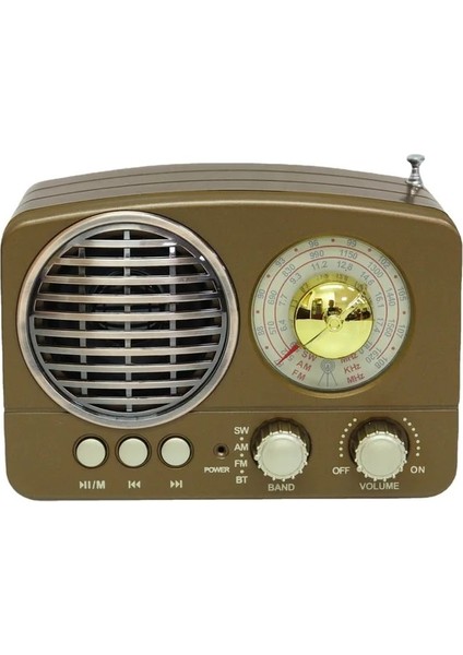 Kahverengi Taşınabilir Klasik Retro Fm Am Sw Radyo Mini Ahşap Bluetooth Kablosuz Stereo Hoparlör Desteği USB Aux Tf Kart Şarj Edilebilir Radyo (Yurt Dışından)