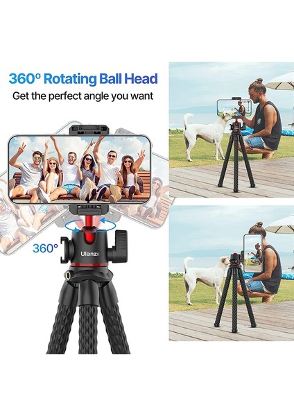 Mt-33 Vıjım Ulanzi Mt-33 Esnek Ahtapot Tripod Telefon Kamera Dslr 2in1 Tasarım Tripod Telefon Tutucu Yan Soğuk Ayakkabı 1/4'' Vida (Yurt Dışından)