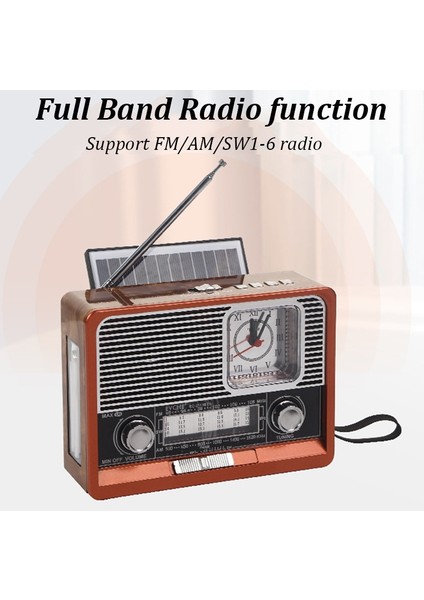 Kahverengi Taşınabilir Acil Retro Radyo Fm/am/sw1-6 Radyo Alıcısı Bt Hoparlör LED Işık Desteği Usb/tf Kart ile Güneş Mp3 Müzik Çalar (Yurt Dışından) fiyatları