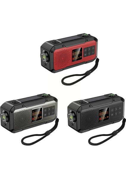 C Açık Hava Radyo Yüksek Işıklı Kamp Işık USB Cep Telefonu Bluetooth El-Krank Şarj Güneş Radyo Hoparlör R1W4 (Yurt Dışından) fiyatları