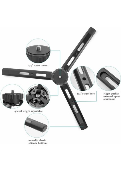 Set3 Nagnahz Masaüstü Tripod Takviyeli Alaşım Standı Ağır Ekipman Projektörleri Için Metal Bilyalı Kafa ile Dsrl Kamera Monopod Telefon (Yurt Dışından)